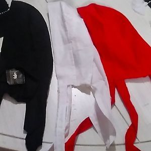 Red, white and black head bandanas